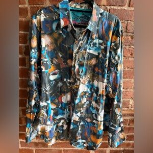 Robert Graham Blue Abstract Shirt